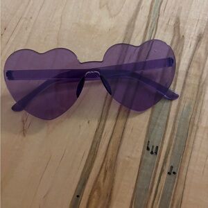 Heart-Shaped Purple Sunglasses